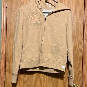 American Eagle Outfitters Tan Hoodie Jacket